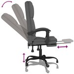 vidaXL Fauteuil de massage inclinable de bureau gris foncé tissu