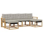 vidaXL Ensemble de canapés d'extérieur 6 Pièces Blanc et gris clair