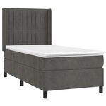 vidaXL Sommier à lattes de lit matelas LED Gris foncé 90x200cm Velours