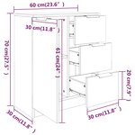 vidaXL Buffet Blanc brillant 60x30x70 cm Bois d'ingénierie