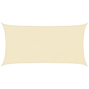 vidaXL Voile d'ombrage 160 g/m² Crème 2 5x5 m PEHD