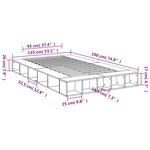 vidaXL Cadre de lit sans matelas chêne fumé 135x190 cm