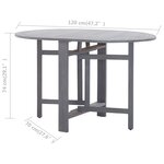 vidaXL Table de jardin Gris 120x70x74 cm Bois d'acacia massif