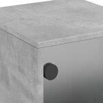 vidaXL Tables de chevet et portes vitrées 2 Pièces gris béton 35x37x50 cm