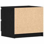 vidaXL Cabinet de chevet avec tiroir Chêne noir 50 x 40 x 43.5 cm