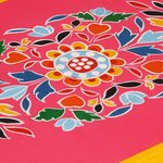 vidaXL Buffet Bois massif de manguier Peinture rose à la main