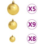Vidaxl arbre de noël artificiel d'angle led et boules blanc 240 cm pvc