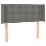 vidaXL Tête de lit avec oreilles Gris foncé 93x16x78/88 cm Tissu