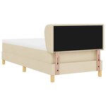 vidaXL Lit à Ressorts avec Matelas Crème 90x200 cm Tissu Crème