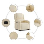 vidaXL Fauteuil inclinable électrique crème tissu