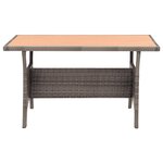 vidaXL Table de jardin Gris 120x70x66 cm Résine tressée