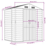 vidaXL Abri de jardin anthracite 191x130x198 cm acier galvanisé