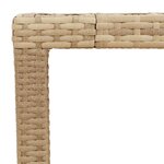 vidaXL Table de jardin beige 90x90x75 cm résine tressée et bois acacia