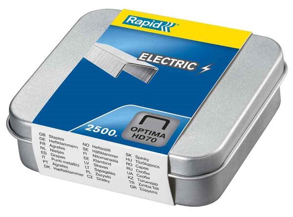 Boite de 2500 agrafe Optima HD70  zingué RAPID