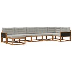 vidaXL Ensemble de canapés d'extérieur 7 Pièces Naturel et gris clair