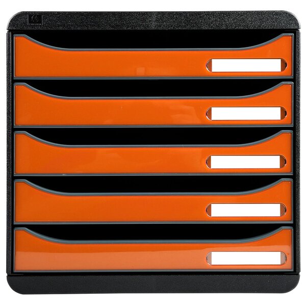 Module De Classement Big Box Plus 5 Tiroirs Iderama - Orange Brillant - Exacompta