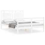 vidaXL Cadre de lit sans matelas blanc 140x190 cm bois massif