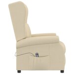 vidaXL Fauteuil inclinable électrique à oreilles crème tissu