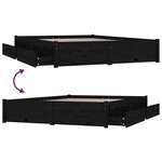 vidaXL Cadre de lit avec tiroirs Noir 120x190 cm Petit double