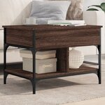 vidaXL Table basse chêne marron 70x50x50 cm bois d'ingénierie et métal