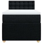 vidaXL Sommier à lattes de lit et matelas Noir 80x200 cm Tissu