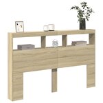 vidaXL Armoire tête de lit avec LED chêne sonoma 160x17x102 cm