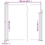 vidaXL Auvent latéral rétractable crème 200x300 cm