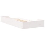 vidaXL Cadre de lit surélevé Blanc 75 x 190 cm Bois massif en pin