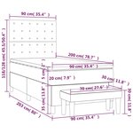 vidaXL Sommier à lattes de lit avec matelas Bleu 90x200 cm Tissu