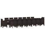 vidaXL Ensemble de salle à manger pour jardin 17 Pièces Marron