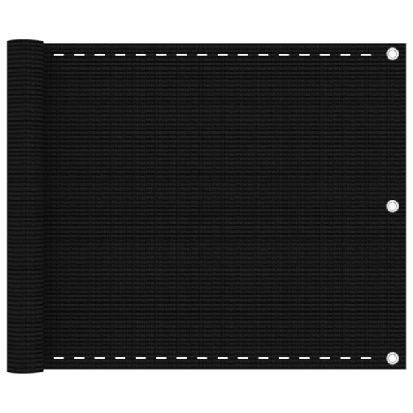 vidaXL Écran de balcon Noir 75x500 cm PEHD
