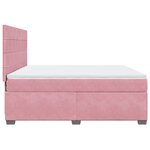 vidaXL Sommier à lattes de lit avec matelas Rose 180x200 cm Velours
