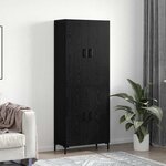 vidaXL Haut Armoire Chêne noir 69 5 x 34 x 180 cm Bois d'ingénierie