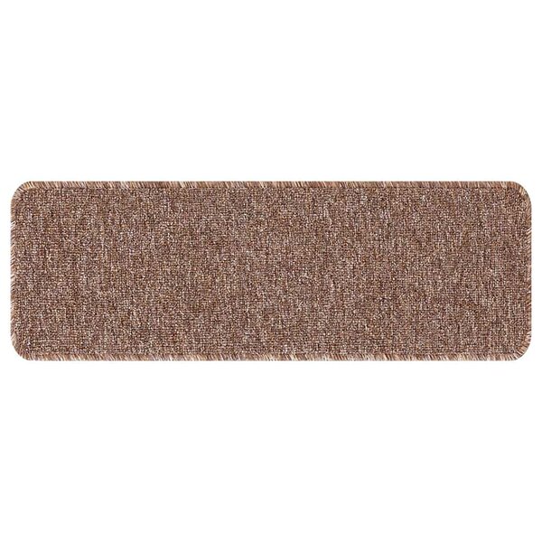 vidaXL Tapis Antidérapants pour Escaliers 15 Pièces Marron 60 x 25 cm PP