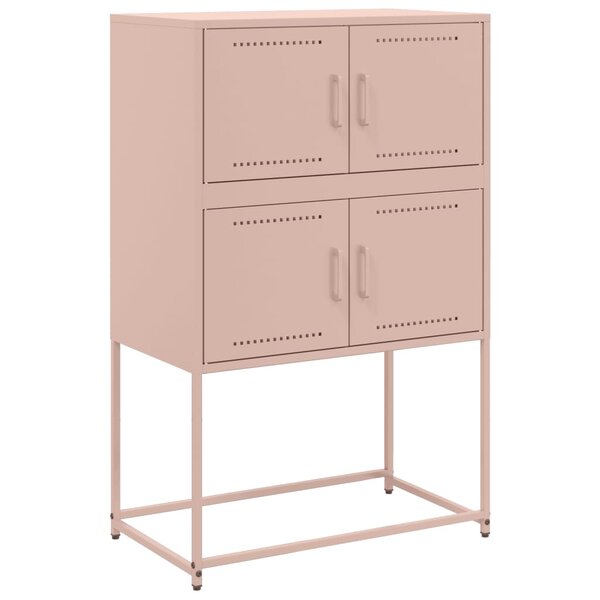 vidaXL Buffet rose 68 5x38 5x107 cm acier