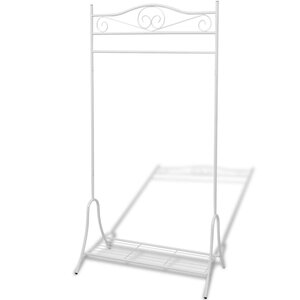 vidaXL Portant à vêtements Blanc Acier