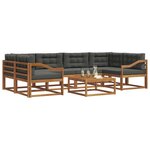 vidaXL Ensemble de canapés d'extérieur 7 Pièces Naturel et Anthracite