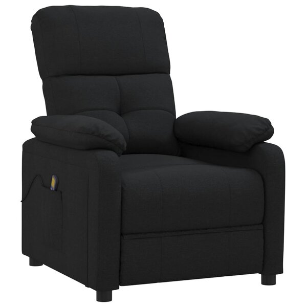 vidaXL Fauteuil de massage Noir Tissu