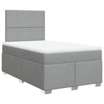 vidaXL Sommier à lattes de lit et matelas gris clair 120x190 cm tissu