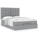 VidaXL Cadre de lit ottoman et matelas gris clair 140x200 cm tissu