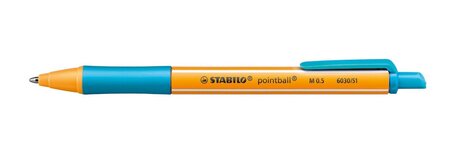 Stylo bille rétractable pointball tracé 0 5 mm turquoise stabilo