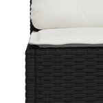 vidaXL Canapé de jardin sans accoudoirs coussins noir résine tressée