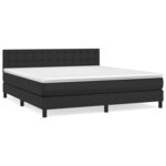 vidaXL Sommier à lattes de lit avec matelas Noir 180x200 cm Similicuir
