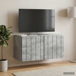 vidaXL Meuble TV mural 59 5 x 31 x 30 cm Gris béton Bois d'ingénierie