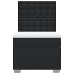 vidaXL Sommier à lattes de lit avec matelas noir simple similicuir