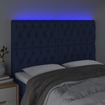 vidaXL Tête de lit à LED Bleu 160x7x118/128 cm Tissu