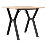 vidaXL Table à manger cadre en Y 80x80x75 cm bois de pin massif acier