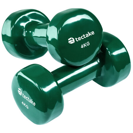 Tectake 2 Haltères de Fitness, de Musculation en Vinyle - 2 x 4,0 kg