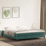 vidaXL Sommier à lattes de lit et matelas vert foncé 180x210cm velours