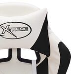 vidaXL Fauteuil de jeux vidéo avec LED RVB Blanc et noir Similicuir